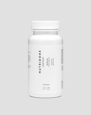 Biotyna w kapsułkach 2500 mcg witaminy H na włosy, skórę i paznokcie Nutridome 60 szt. - 1