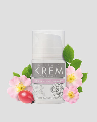 Naturalny krem do twarzy z dziką różą odmładzający i poprawiający jędrność skóry E-Fiore - 1