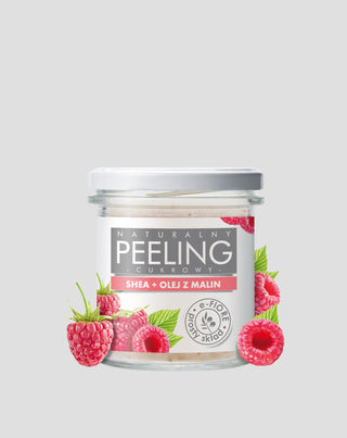 Naturalny malinowy peeling cukrowy z masłem shea dla pozbawionej blasku skóry E-Fiore - 1