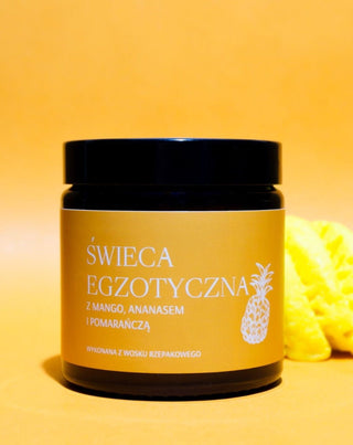 Egzotyczna świeca rzepakowa ręcznie robiona o zapachu mango, ananasa i pomarańczy Mglife - 2