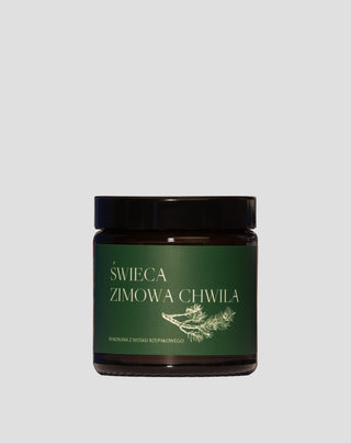 Wegańska świeca rzepakowa Zimowa chwila o zapachu sosny, cedru i bursztynu 120 ml MgLife - 1