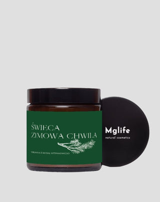 Wegańska świeca rzepakowa Zimowa chwila o zapachu sosny, cedru i bursztynu 120 ml MgLife - 4