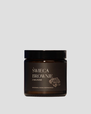 Wegańska świeca rzepakowa o zapachu brownie z malinami 120 ml MgLife - 1