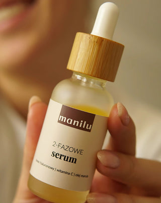 Serum dwufazowe na noc do cery suchej z kwasem hialuronowym i witaminą C Manilu - 4