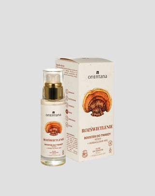 Rozświetlający booster z adaptogenami reishi i różeniec górski Orientana - 3