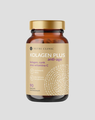 Kolagen plus anti-age kapsułki z kolagenem cynkiem i witaminą C Nutri Clinic 90 kapsułek - 1