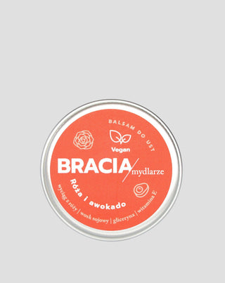 Regenerujący balsam do ust róża i awokado z witaminą E Bracia Mydlarze - 1