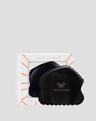 Płytka do masażu twarzy gua sha z obsydianu kamienia wielkiej mocy Crystallove - 1