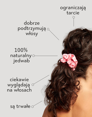 Zestaw czarnych jedwabnych gumek do włosów z 100% naturalnego jedwabiu Twisty 3 szt. - 3