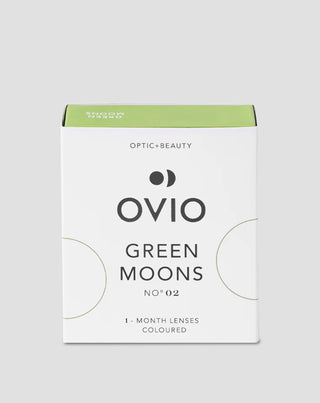 Zielone seledynowo-miętowe soczewki kontaktowe kolorowe zerówki green moons no. 2 Ovio - 1