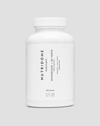 Magnez + B6 Forte cytrynian magnezu na skurcze nóg, łydek, zmęczenie i stres Nutridome 180 kapsułek - 1