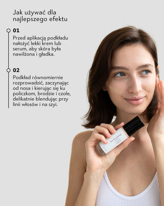 Lekki podkład do twarzy dobrze kryjący matujący 12h 01 ivory Nutridome - 3