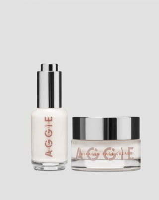 Zestaw zmarszczki i utrata jędrności krem anti-aging i serum pod oczy z kolagenem i kwasem hialuronowym 50+ Aggie - 1