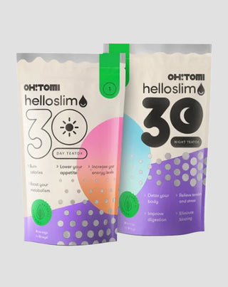 Detoks organizmu 30-dniowy spalacz tłuszczu herbaty na dzień i na noc Hello Slim Oh!Tomi - 1