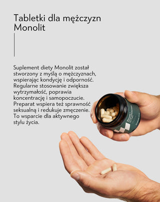 Tabletki dla mężczyzn na wsparcie sprawności fizycznej i umysłowej oraz odporność Monolit 60 kapsułek - 3