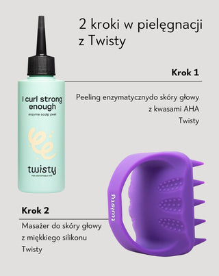 Zestaw masażer silikonowy + peeling enzymatyczny do oczyszczenia i stymulacji mikrokrążenia skóry głowy Twisty - 5