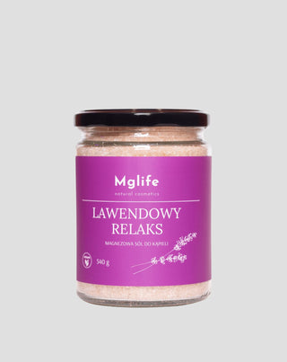 Sól magnezowa do kąpieli z solą Epsom i olejkiem eterycznym Lawendowy relaks Mglife - 1