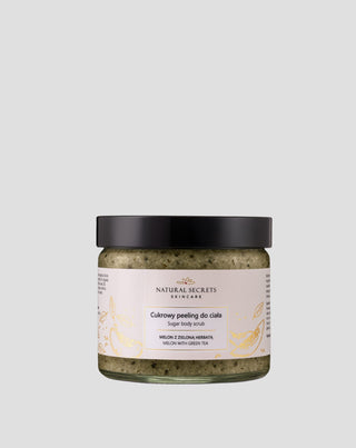 Cukrowy peeling do ciała z zieloną herbatą i naturalnymi olejami Natural Secrets