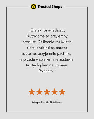 Olejek rozświetlający do ciała z efektem glow z olejem jojoba i olejem arganowym Nutridome