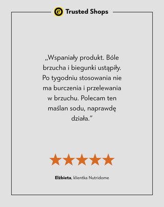 Maślan sodu 620 mg/dzień na jelita, stany zapalne i zaburzenia flory bakteryjnej Nutridome 180 szt