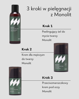 Peelingujący żel do mycia twarzy dla mężczyzn  z kwasem mlekowym Monolit - 4