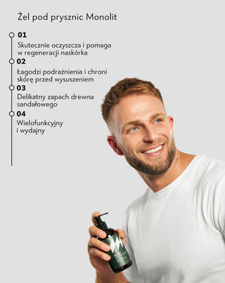 Żel pod prysznic dla mężczyzn z aloesem o zapachu drzewa sandałowego Monolit - 3